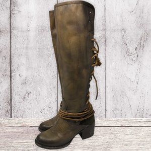 Freebird Coal Leather Knee High Heel Boots 6